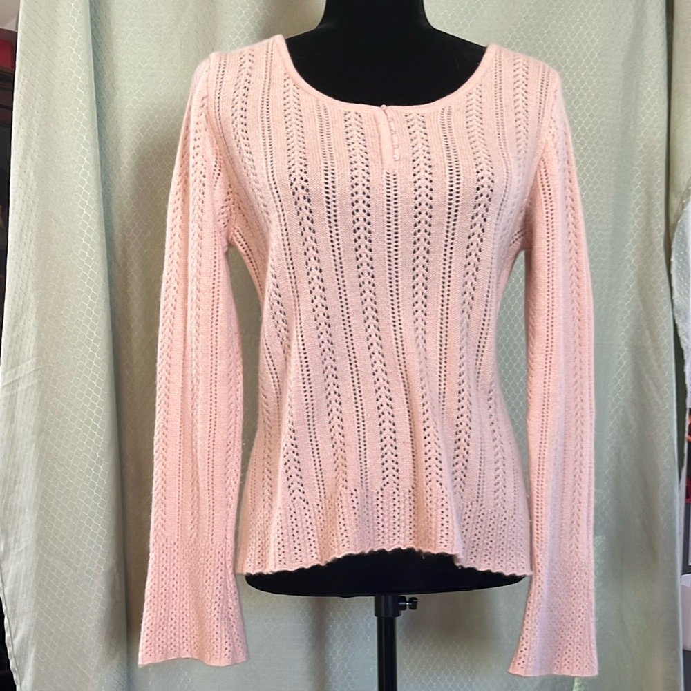 Context 100% Cashmere women’s size L sweater light pink, great condition